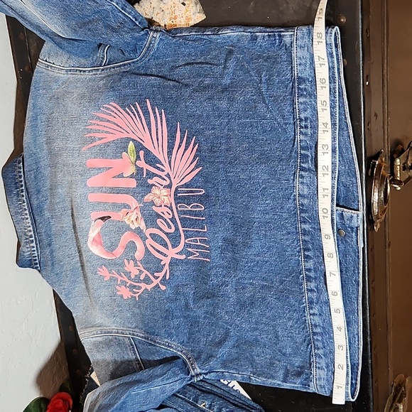 MAVI Sun Resort Maui Flamingo Sample Jean Denim Jacket Nrw Fit Small - Picture 7 of 10